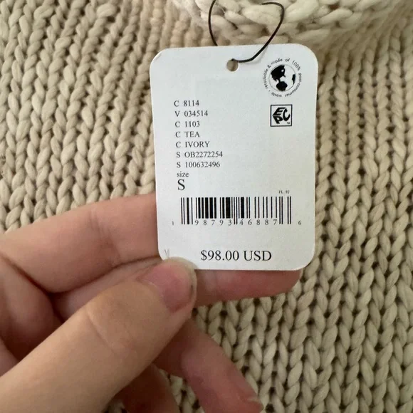 Free People Cream Turtleneck Sweater - Picture 2 of 3